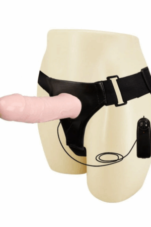 Cinta Peniana com Pênis Oco Vibrador Multivelocidade