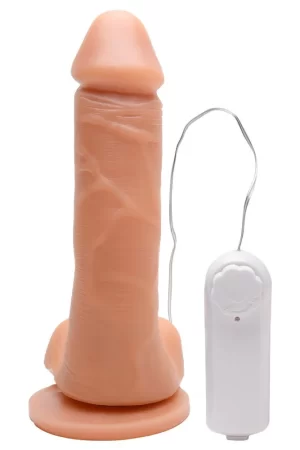 Pênis Borracha Vibro Externo 19cm X 4cm - Êxtase